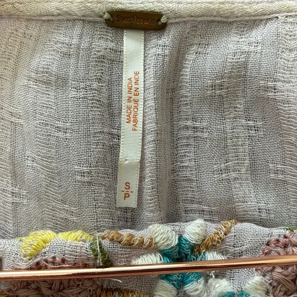 Free People Embroidered Blouse - Lavender with Floral Accents - Picture 5 of 6